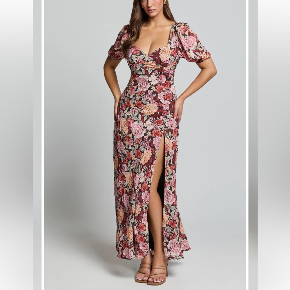 Showpo Floral Print Maxi Dress with Slit